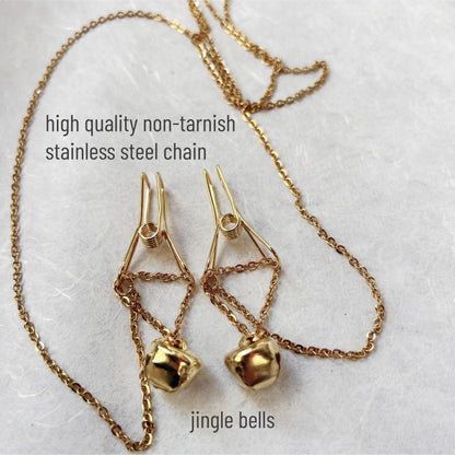 Dainty Nipple Clamps with Jingle Bells - Body Chain Jewelry / Bra Chain Harness