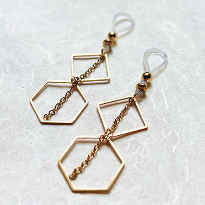Boho Polygon Non Piercing Nipple Jewelry / Faux Nipple Piercing Dangle