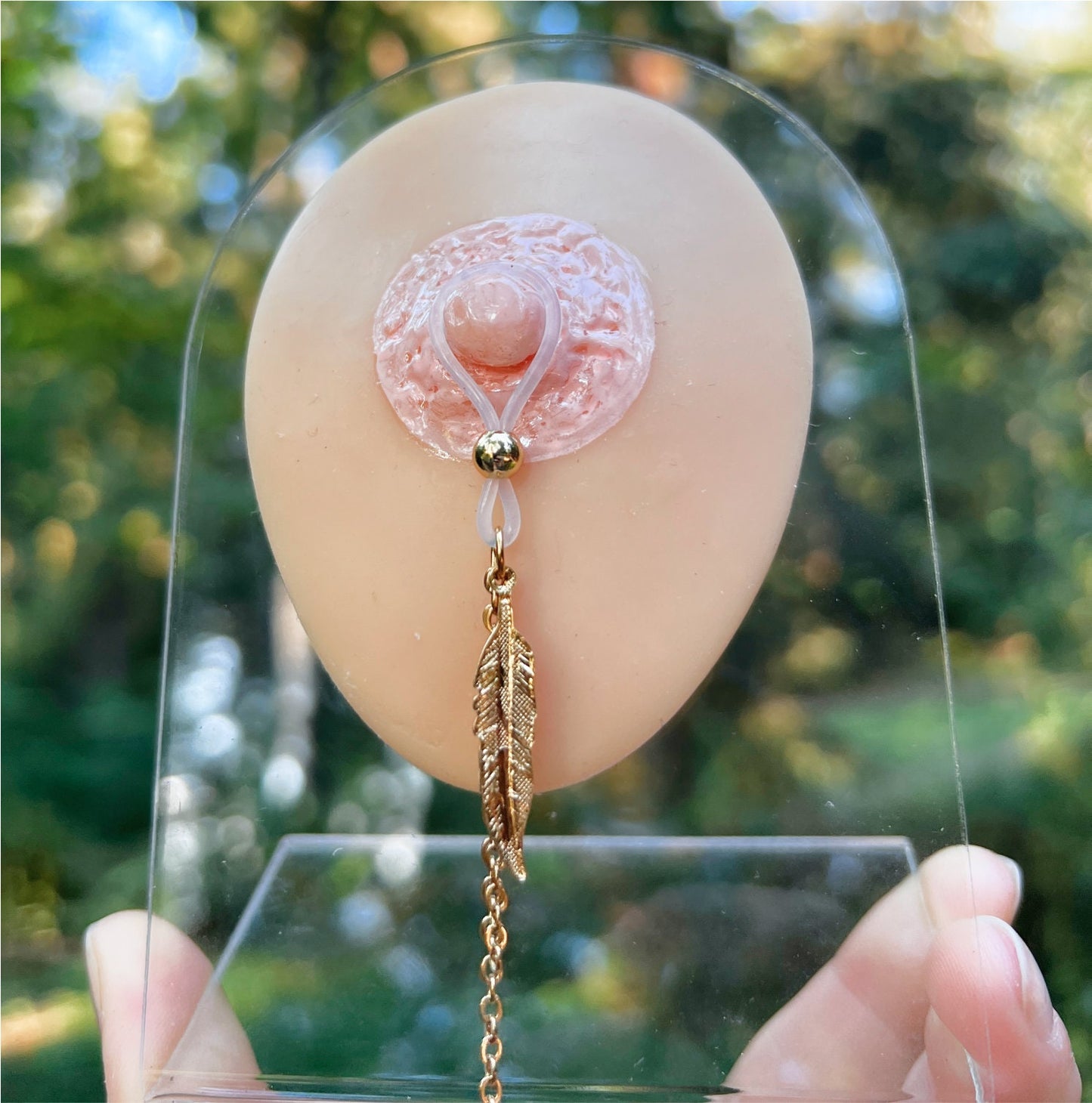 Feather Dangle - Faux Nipple Piercing / Non Piercing Nipple Jewelry