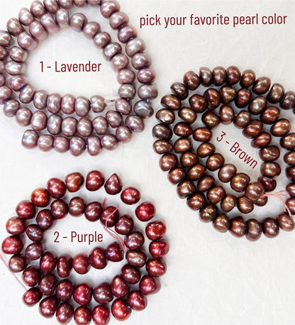 Real Purple Pearl Nipple Noose Dangle - Faux Nipple Piercing / Non Piercing Nipple Jewelry