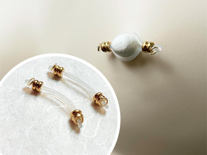 gold barbell nipple jewelry for unpierced nipples, double beads nipple noose jewelry, fake nipple piercing minimalist gold barbell nipple rings