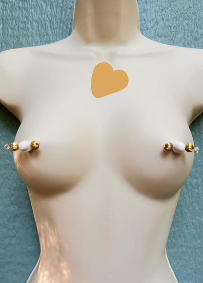 Gold Melon - Barbell Nipple Rings / Faux Nipple Piercing