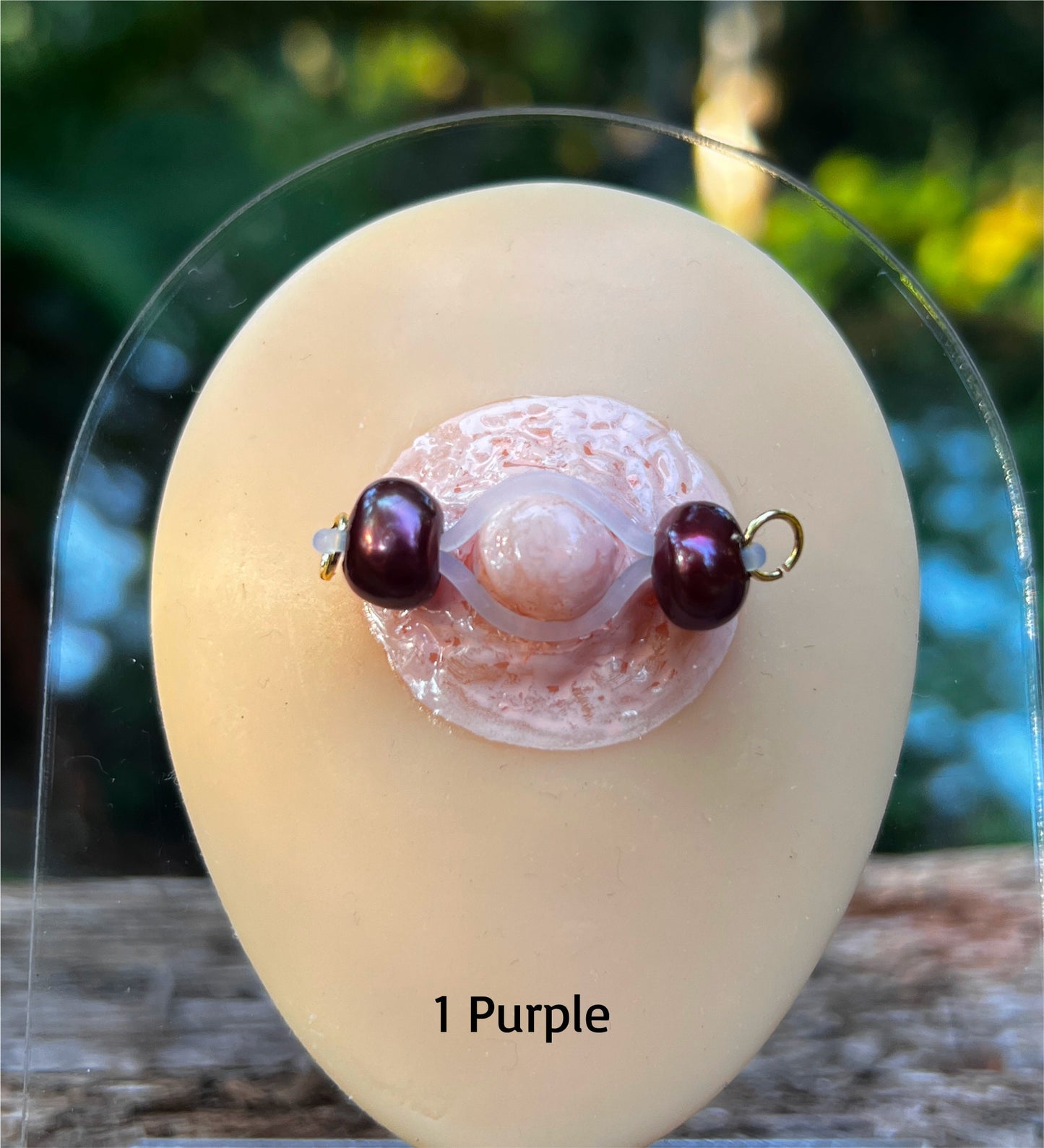 Real Pearl Fake Nipple Piercing -Barbell Nipple Rings / Faux Nipple Piercing