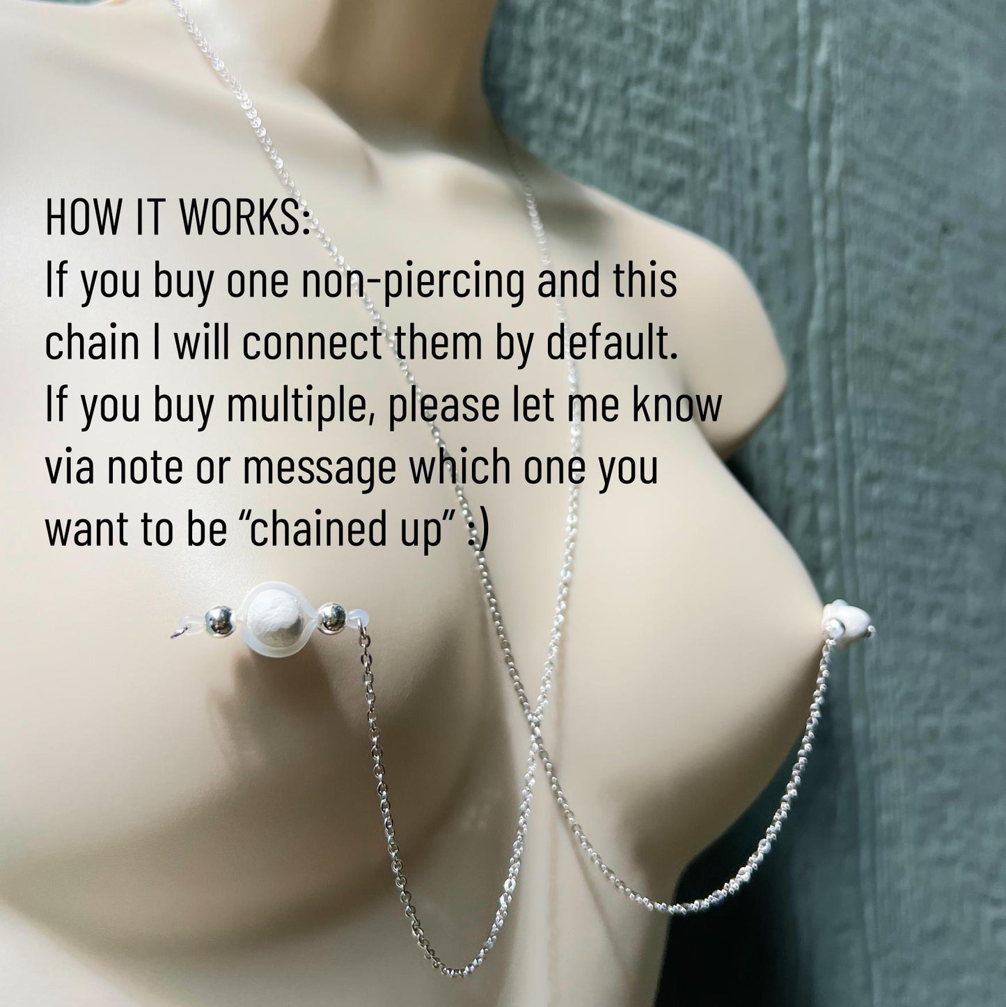 Add-On Chain for Fake Nipple Piercings - Nipple Body Chain Only