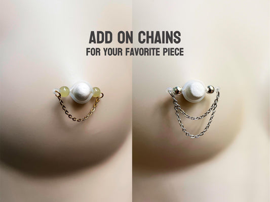 body chain attachment, breast harness, nipple chain