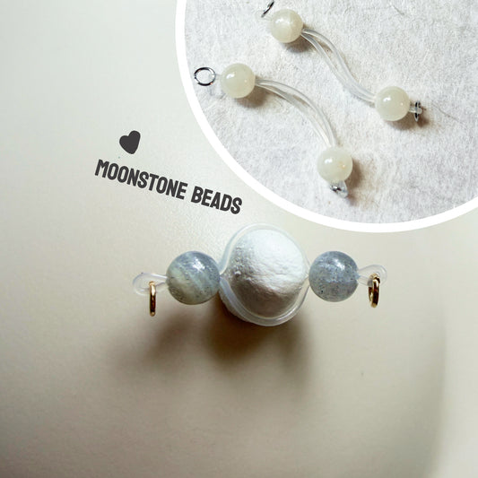 Moonstone Fake Nipple Rings / Faux Nipple Piercing with Gemstones