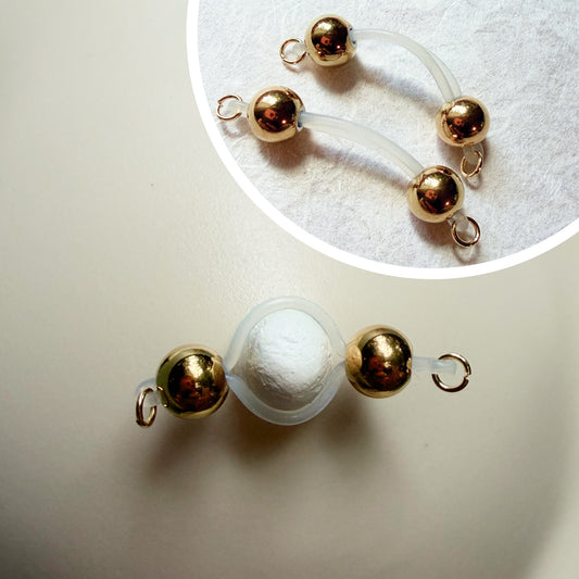 Large Gold Barbell Nipple Jewelry - Fake Nipple Piercing / Nipple Jewelry Non Piercing