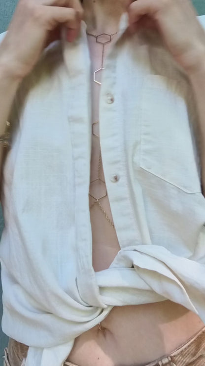 Polygon Boho Chain Bra / Body Chain Jewelry - Waterproof Bra Chain