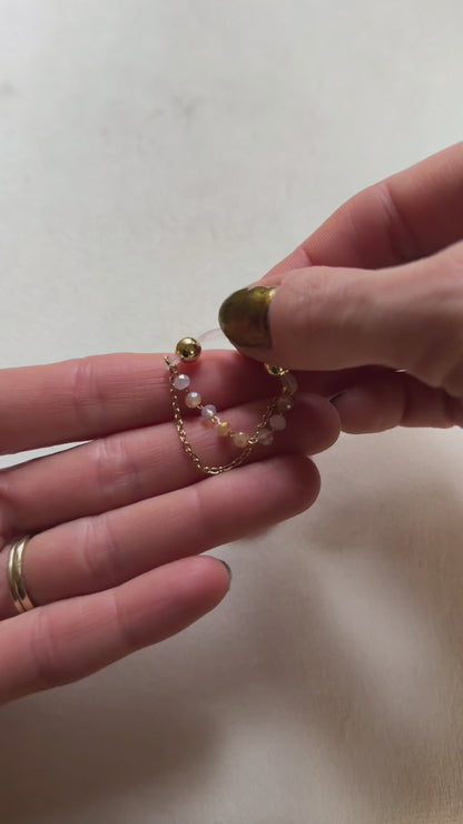 Luxury Golden Nipple Rings with Sparkly Chain - Fake Nipple Piercings / Non Piercing Nipple Jewelry