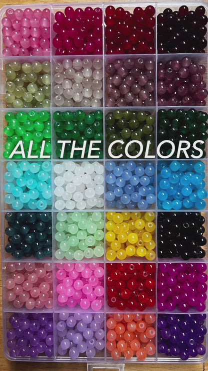 Colorful Glass Beads - Barbell Nipple Rings / Faux Nipple Piercing
