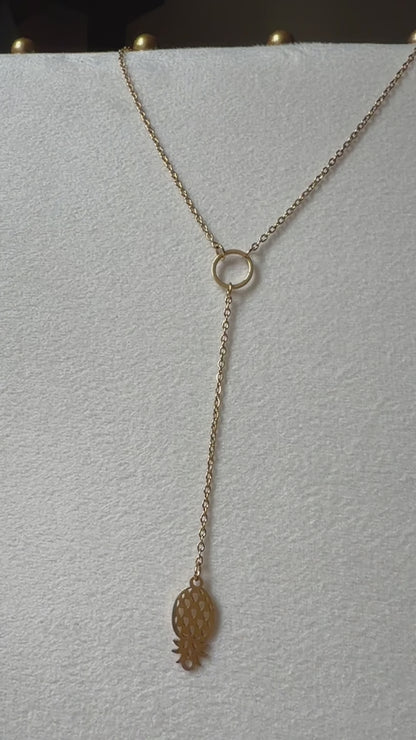 Upside Down Pineapple Necklace - Choker Lariat / Swinger Hotwife Jewelry
