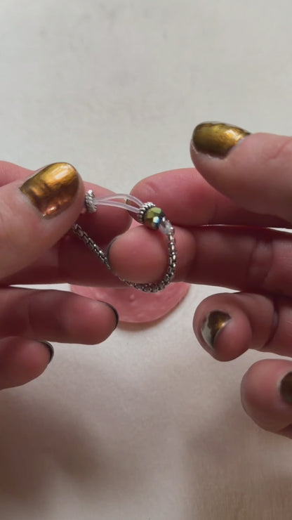 Sparkly Nipple Jewelry with Snake Chain - Fake Nipple Piercing / Nipple Rings