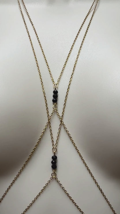 Cross Body Layered Chain Bra / Boho Body Chain Jewelry - Waterproof Bra Chain