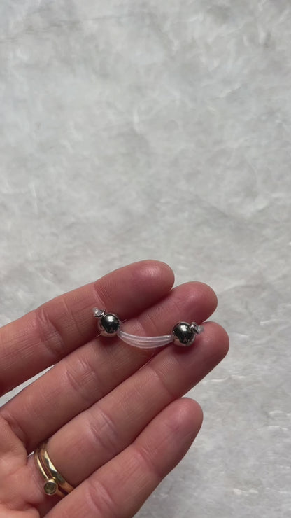 Large Silver Barbell Nipple Jewelry - Fake Nipple Piercing / Nipple Jewelry Non Piercing