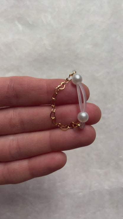 Heart Chain - Barbell Nipple Rings / Faux Nipple Piercing