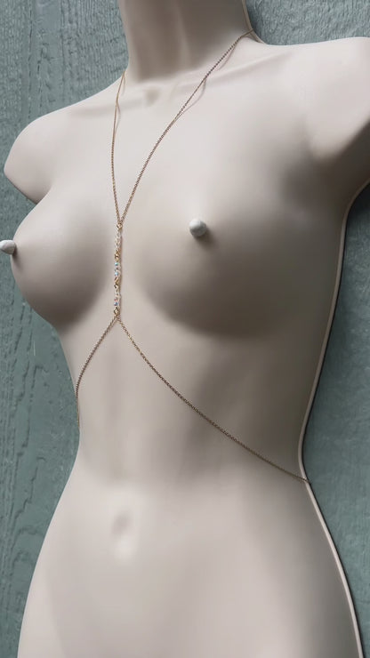 Sparkly Crystal Body Chain Jewelry - Waterproof Bra Chain / Breast Harness