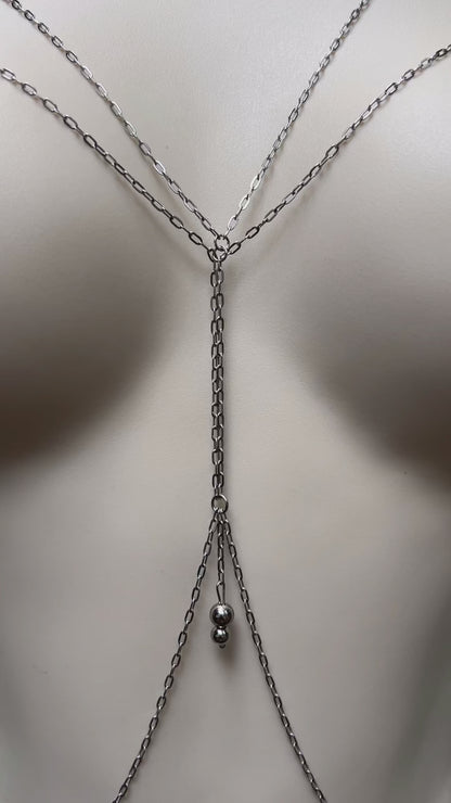 Dainty Layered Chain Bra - Body Chain Jewelry / Waterproof Bra Chain / Breast Harness