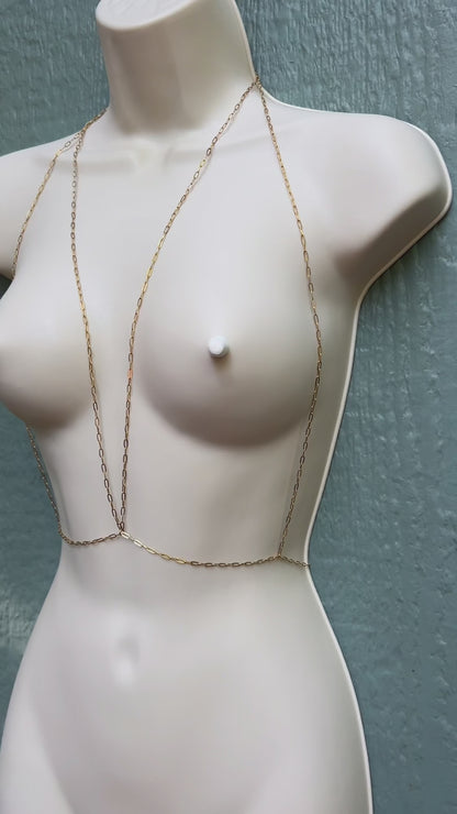 Adjustable Fine Chain Bra - Boho Body Chain Jewelry / Breast Harness