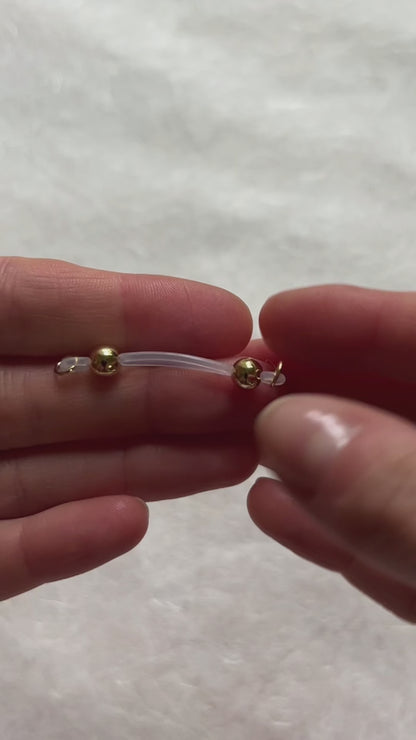 The Classic Gold Faux Nipple Piercing - Barbell Nipple Rings / Non Piercing Nipple Jewelry
