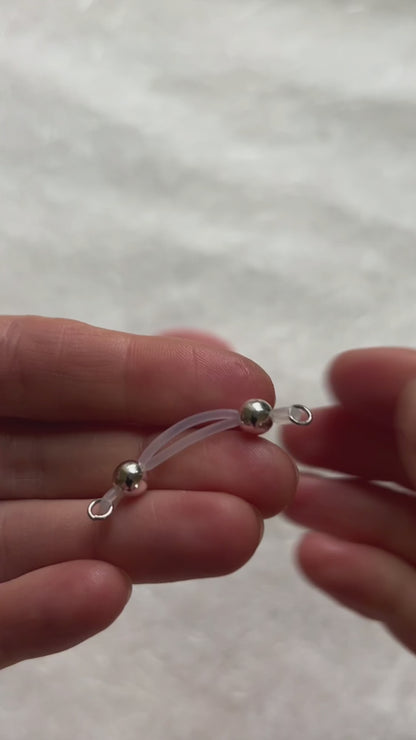 Classic Silver Barbell Fake Nipple Piercing - Barbell Nipple Rings / Nipple Jewelry Non Piercing