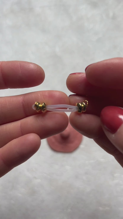 Big Flat Beads Fake Nipple Piercing - Barbell Nipple Rings / Nipple Jewelry Non Piercing