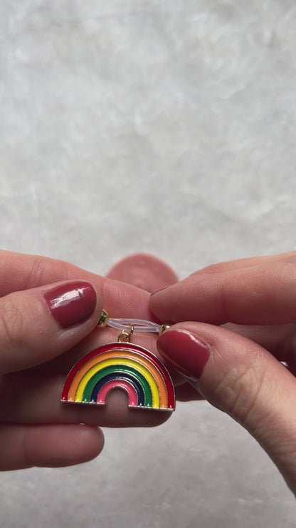 Pride Rainbow Faux Nipple Piercing - Barbell Nipple Rings / Nipple Jewelry Non Piercing