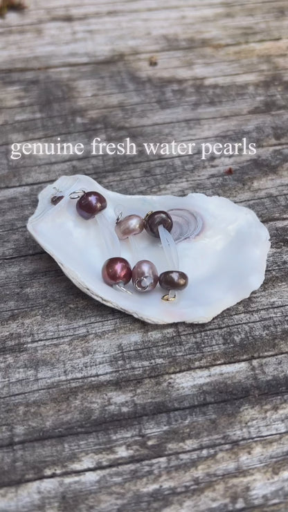 Real Pearl Fake Nipple Piercing -Barbell Nipple Rings / Faux Nipple Piercing