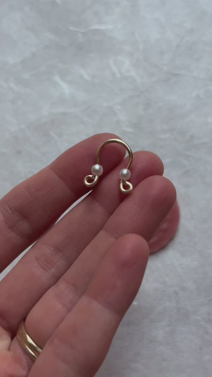 Nipple Rings with Pearls - Non Piercing Nipple Jewelry / Faux Nipple Piercing