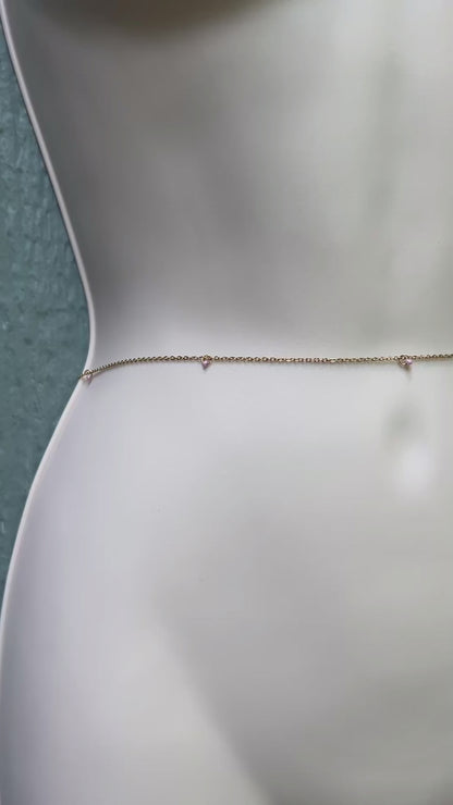 Dainty Beaded Belly Chain / Boho Waist Chain Jewelry - Waterproof Body Chain
