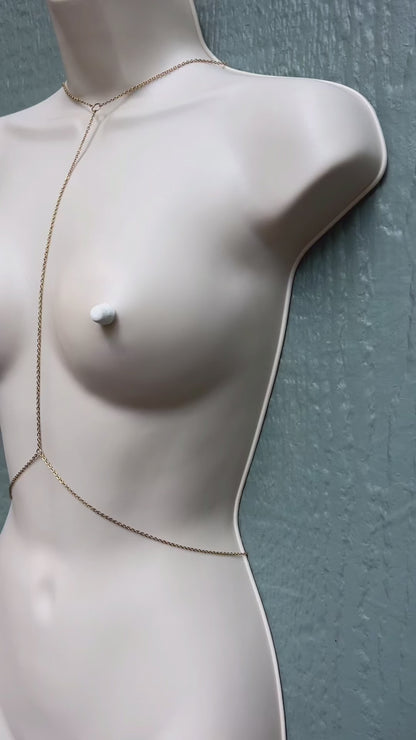 Minimalist Choker Body Chain Jewelry - Waterproof Chain Bra / Breast Harness