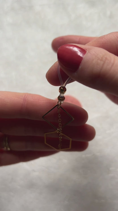 Boho Polygon Non Piercing Nipple Jewelry / Faux Nipple Piercing Dangle