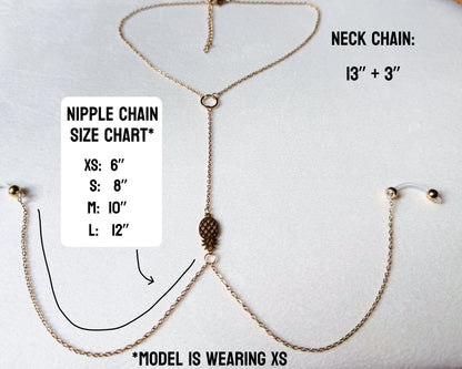 Upside Down Pineapple Necklace - Choker Lariat / Swinger Hotwife Jewelry